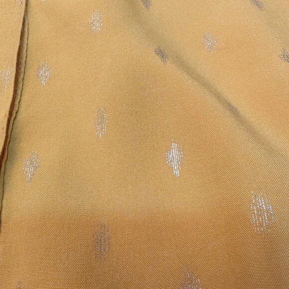 Solitaire Mustard Yellow Asymmetrical Button Down Shirt Metallic Dots - Picture 4 of 6
